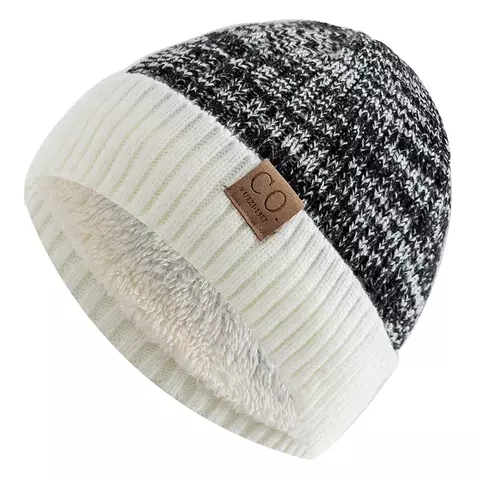 PolarSoft – Chapéu de Inverno de Malha Duas Cores com Forro Quente