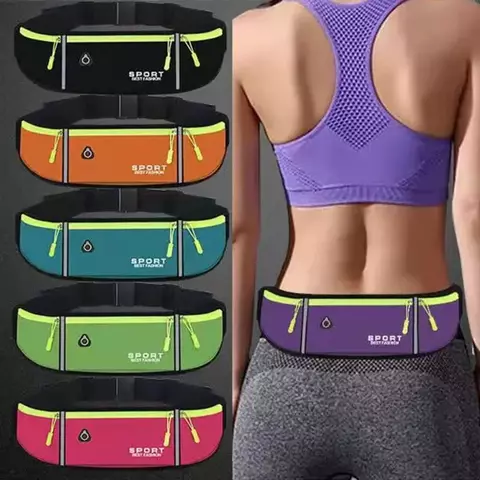 Esporte corrida bolsa de cintura para mulheres e homens à prova d'água.