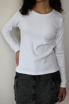 Blusa Cotton Rib Branca - comprar online