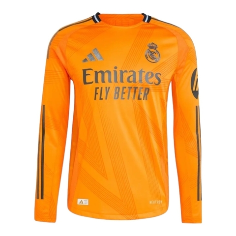 Camisa Real Madrid II 24/25 manga longa - Torcedor Adidas Masculina - Laranja