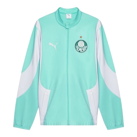 Jaqueta Corta-Vento Palmeiras Pré-jogo 25/26 - Masculina Puma - Verde com detalhes em branco