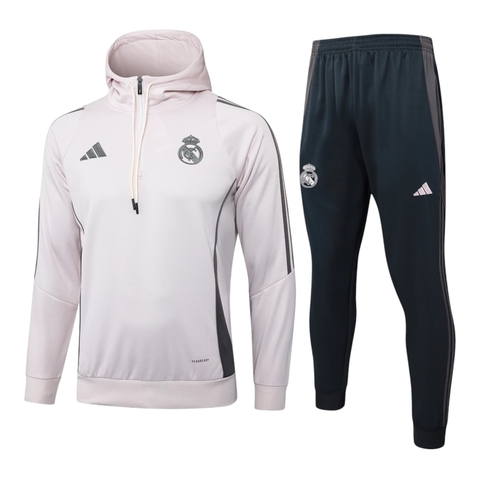 Conjunto Real Madrid 25/26 - Masculino Adidas - Bege com detalhes em cinza