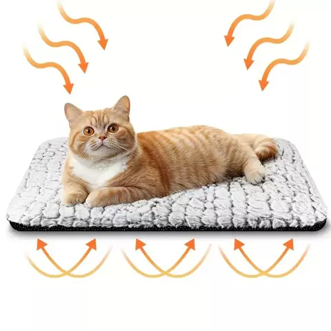 Cama de gato com aquecimento automático, almofada de aquecimento