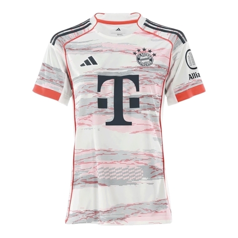 Camisa Bayern de Munique II 25/26 - Torcedor Adidas Feminina - Bege com detalhes em vermelho e azul