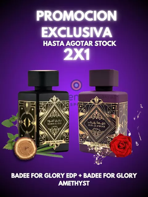 2X1 - Lattafa Badee Al Oud For Glory + Bade Al Oud Amethyst: IMPORTADOS! - comprar online
