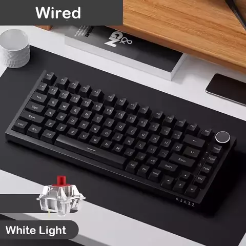 Ajazz ak820 pro teclado mecânico 70% layout compacto/iluminação rgb/interruptore