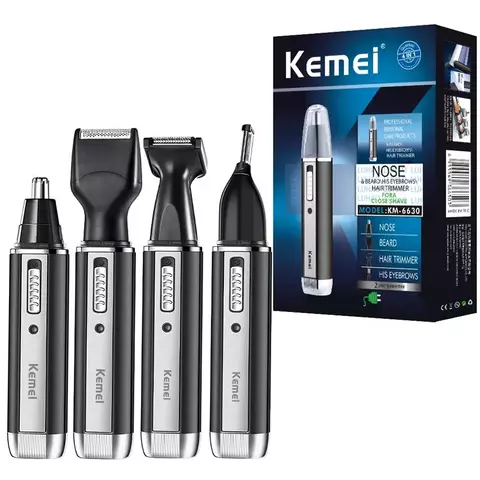 Kemei tudo em um aparador de pêlos do nariz para homens e mulheres aparador elétrico recarregável para orelha, barba, sobrancelha, rosto, kit de preparação