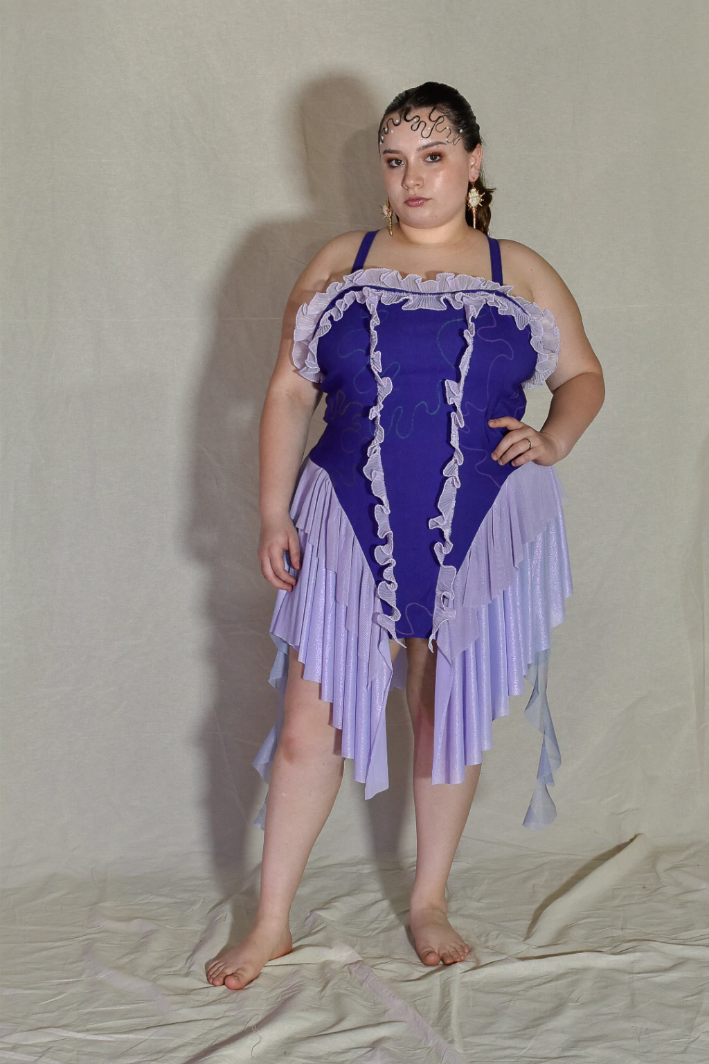 Vestido Con Volados Talle Grande