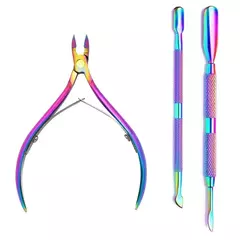 4 pçs/set profissional de aço inoxidável cortador de unhas tesoura pinças mu