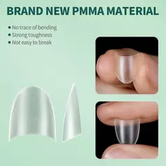 Pontas de unhas falsas curtas, meia cobertura, 150 peças, fosco completo, 12 ta - Nail Design Lab