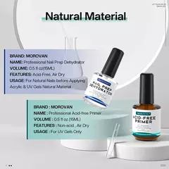 Desidratador de unhas natural Morovan e desidratador de unhas com primer sem ác - Nail Design Lab