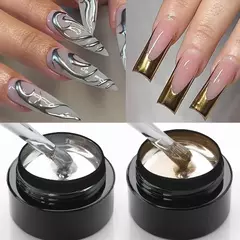 Pintura Metálica Super Brilhante Gel, Esmalte, Linha de Desenho, Nail Art Franc - comprar online