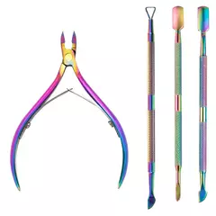 4 pçs/set profissional de aço inoxidável cortador de unhas tesoura pinças mu - Nail Design Lab