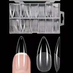 120 pçs capa completa imprensa em dicas de unhas stiletto amêndoa caixão quad - comprar online