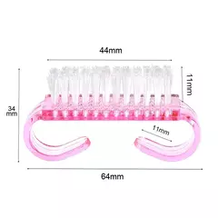 Novo 1/5 pçs escova de unhas acrílicas cor rosa arte manicure prego remover po - Nail Design Lab