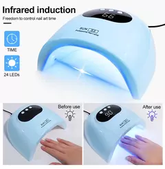 24/6 lâmpada led uv para unhas gel polonês com display led e sensor de movimen - Nail Design Lab