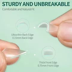 Pontas de unhas falsas curtas, meia cobertura, 150 peças, fosco completo, 12 ta