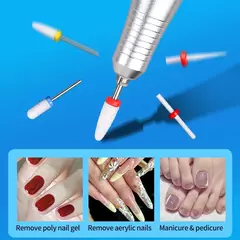 Imagem do Conjunto de brocas para unhas, fresas de cerâmica, lixadeira de manicure, ponta