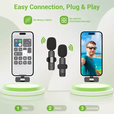 VoxMic - Basix 2.4g microfone de lapela sem fio portátil