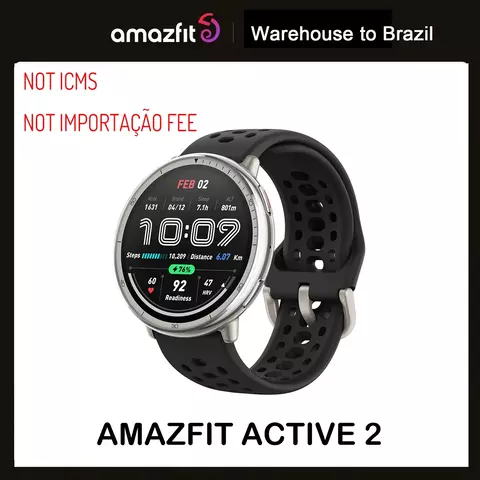 Novo relógio inteligente Amazfit Active 2 Round padrão 2025, design superleve - comprar online