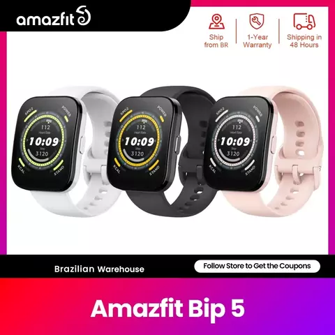 Amazfit bip 5 relógio inteligente 1.91 “display fitness 120 + modos esportivos, - comprar online