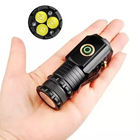 Lanterna led super brilhante, poderosa tocha de carregamento usb, magnética, 5 m - comprar online