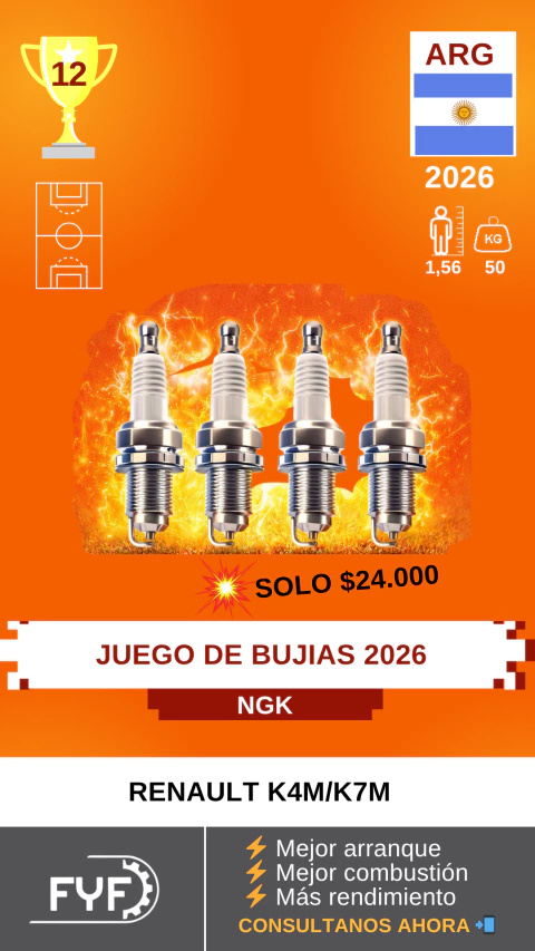 Juego de bujias NGK Renault k4m/k7m