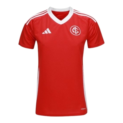Camisa Internacional I 25/26 - Torcedor Adidas Feminina - Vermelha com detalhes em branco