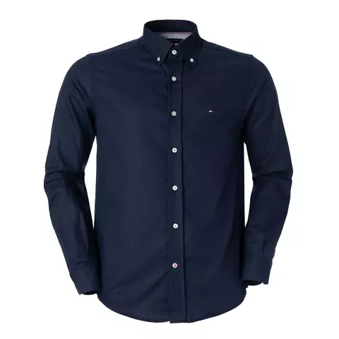 Camisa Tommy Hilfiger Masculina Oxford Regular Fit Cor Marinho - comprar online