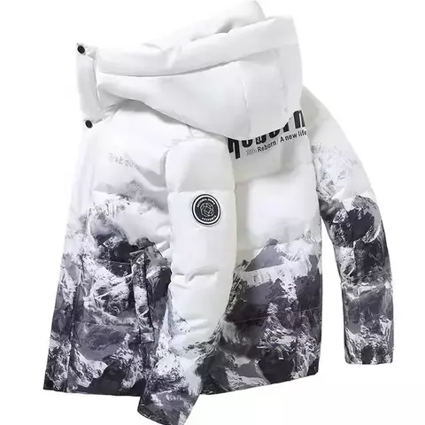 IJaqueta Puffer Estampada com Capuz