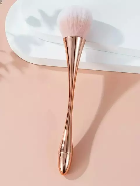 Pincel leque dourado rosa