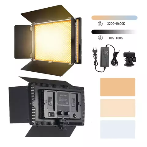 U800 + luz de vídeo led bicolor 3200-5600k painel de iluminação de fotografia