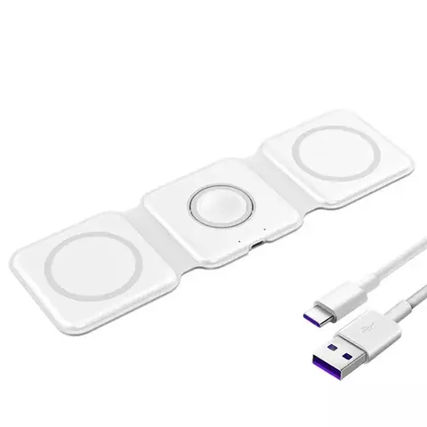 50w 3 em 1 almofada de carregador sem fio magnético para iphone 15 14 13 12 11