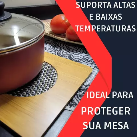 Descanso De Panelas Quadrado Madeira Protetor De Mesa Suporte Travessas Copos Cerejeira