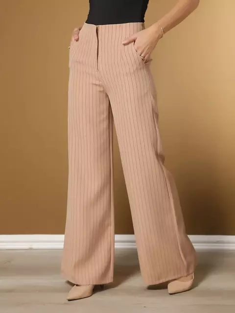 CALÇA GEÓRGIA LISTRADA feminina evangélica elegante com bolso