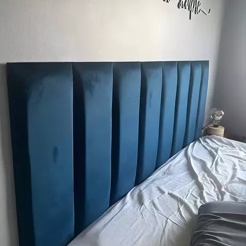 Cabeceira Decorativa Estofada Adesiva Para Cama De Casal Solteiro 1 Peça 45x20c