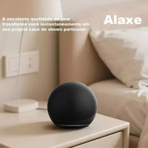 Caixa de Som ALAXE Echo Dot 5 Geração Bluetooth Sem Fio com Super Bass e Coman