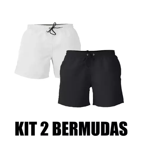 Kit 2 Bermudas Shorts Masculina Swin Moda Praia Cores Fortes Tactel Lisa do P ao