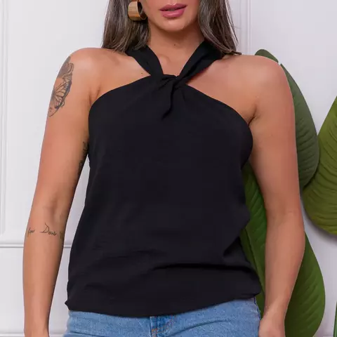 Blusa Feminina Regata Gola Transpassada