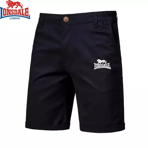 Bordado LONSDAL Verão 100% Algodão Shorts para Homens de Alta Qualidade Casual
