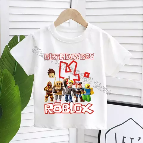Roblox crianças t camisas dos desenhos animados número de aniversário 1-9 imp