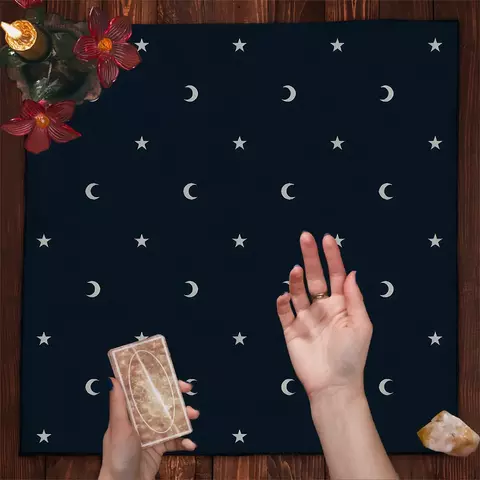 Astrologia constelação adivinhação toalha de mesa altar pano lua e estrelas