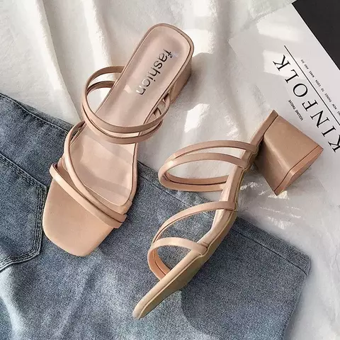 Mulheres sandálias de salto alto verão casual sapatos femininos mulher salto q
