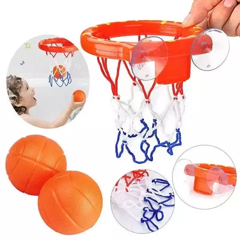 4 pçs banheiro jogo de tiro brinquedo banheira basquete hoop conjunto diversão