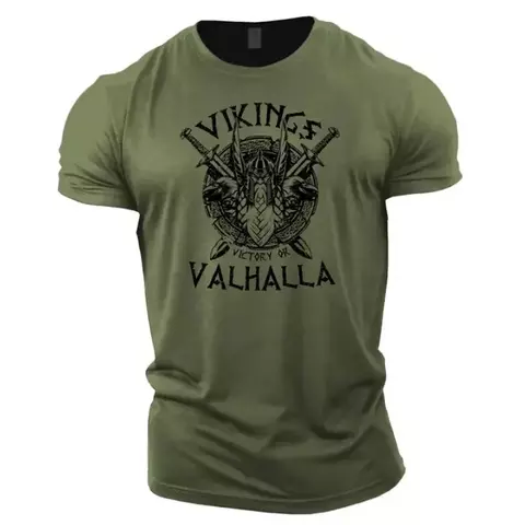 Viking moda casual impressão 3d cara durão camiseta masculina esportes ao ar l