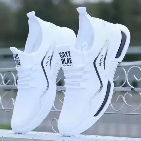 Sapatos masculinos deslizamento na moda tênis masculino esporte tênis de corri