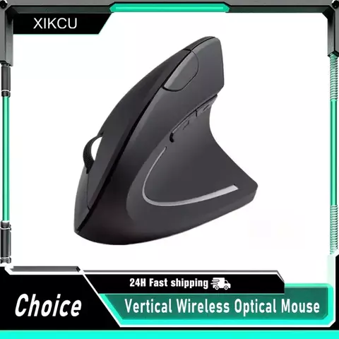Rato vertical ergonômico 2.4ghz mouse óptico sem fio 3 dpi ajustável 800/1200