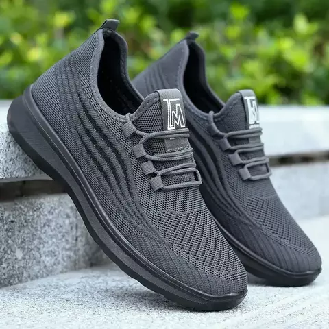 ? Sapatos masculinos verão leve malha respirável antiderrapante tênis casuais