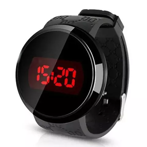 Moda tela de toque led digital relógios masculinos esportes relógios silicone