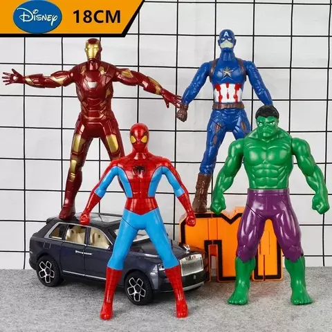 18cm disney spiderman hulk ironman figura de ação presente natal pvc articulações móveis boneca rotativa coleção modelo presentes